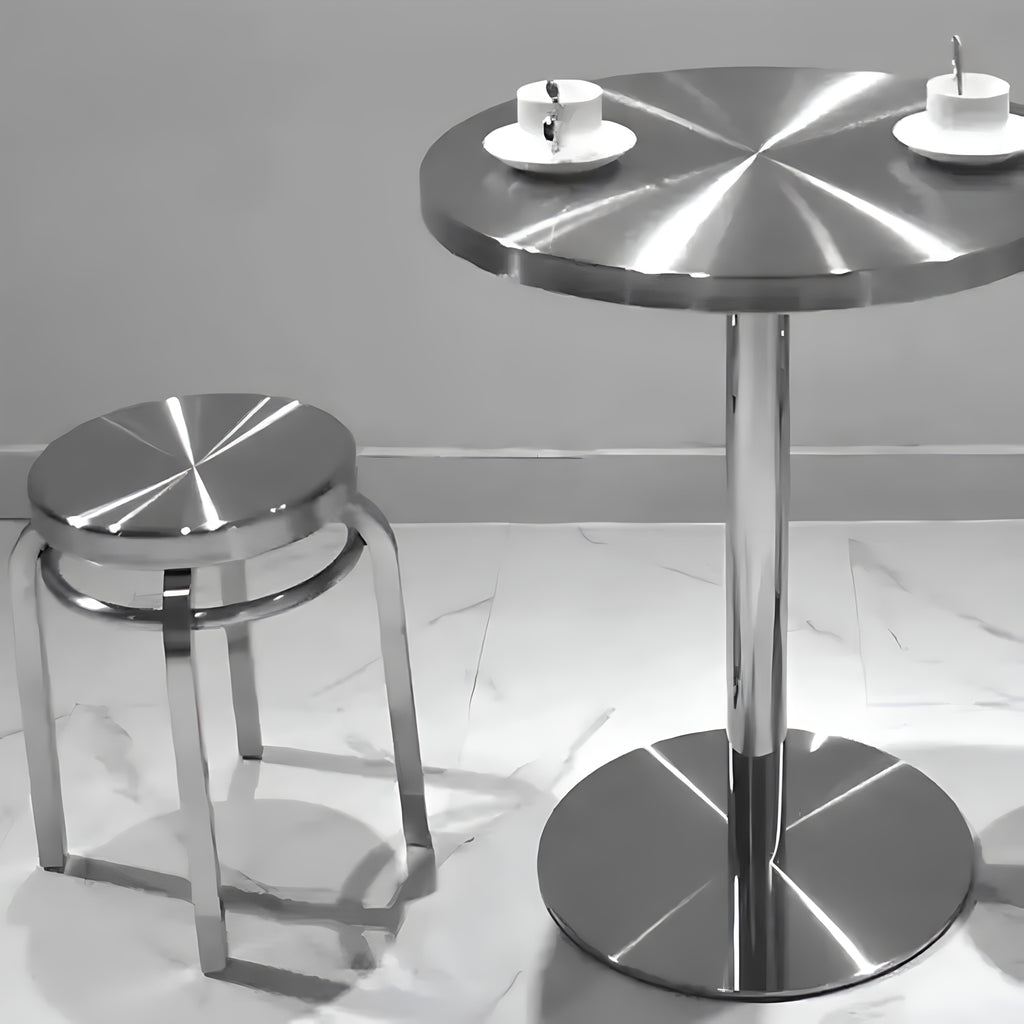 Round Stainless Steel Low Stool