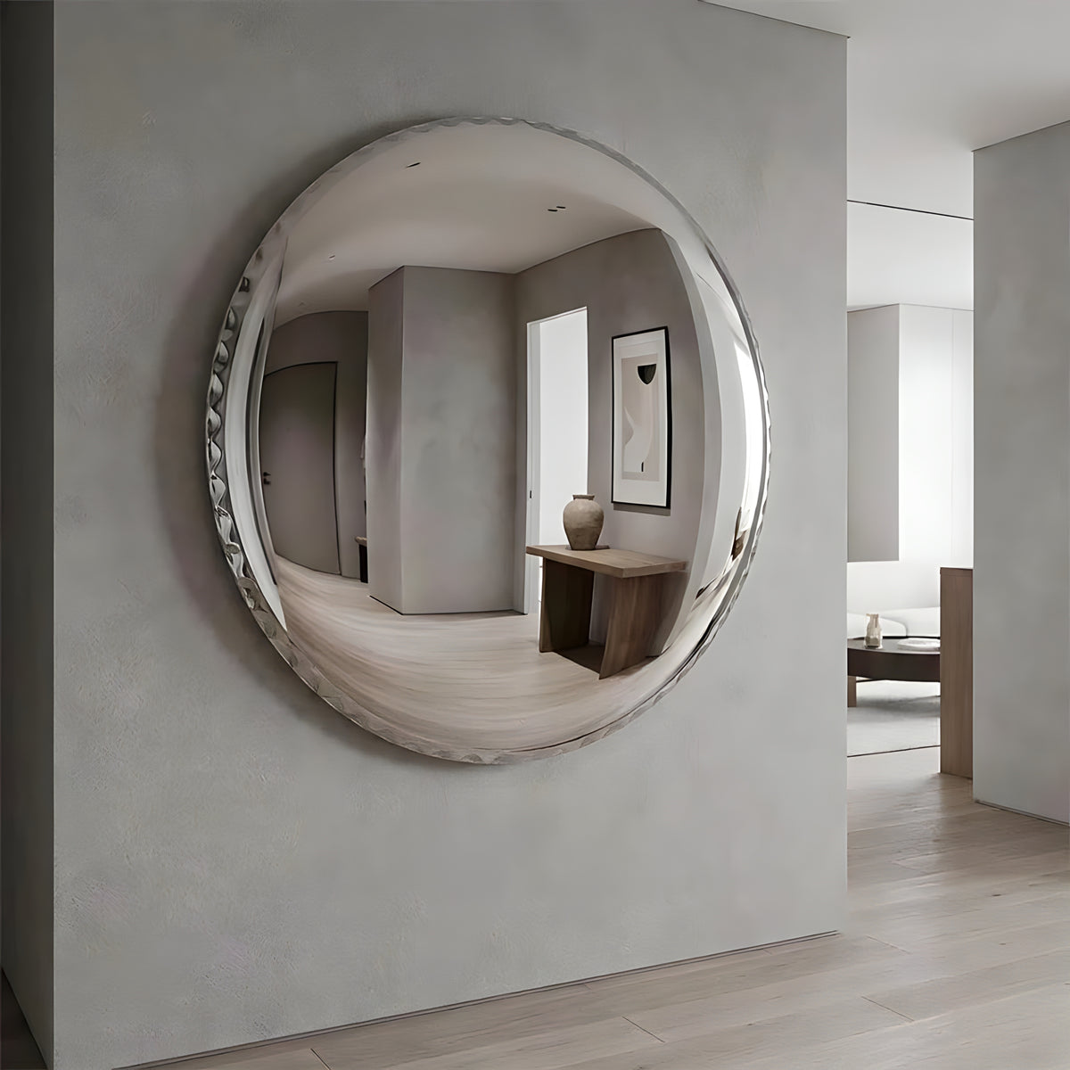 Round Stainless Steel Wall Mirror