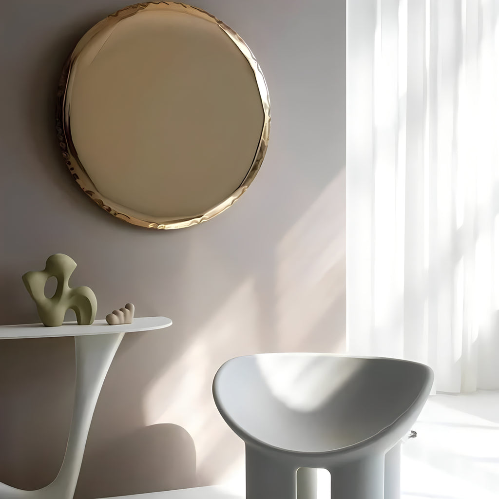 Round Stainless Steel Wall Mirror