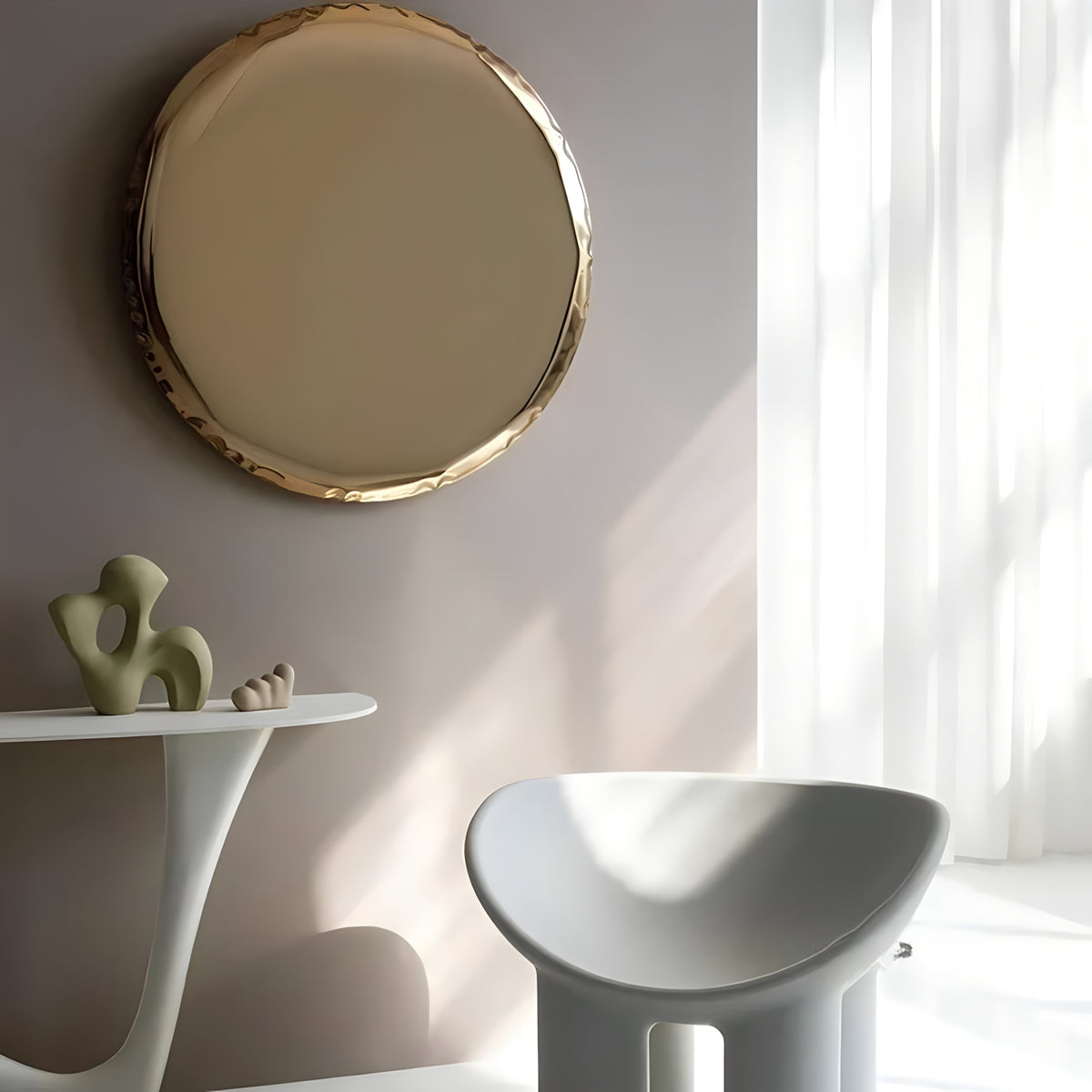 Round Stainless Steel Wall Mirror