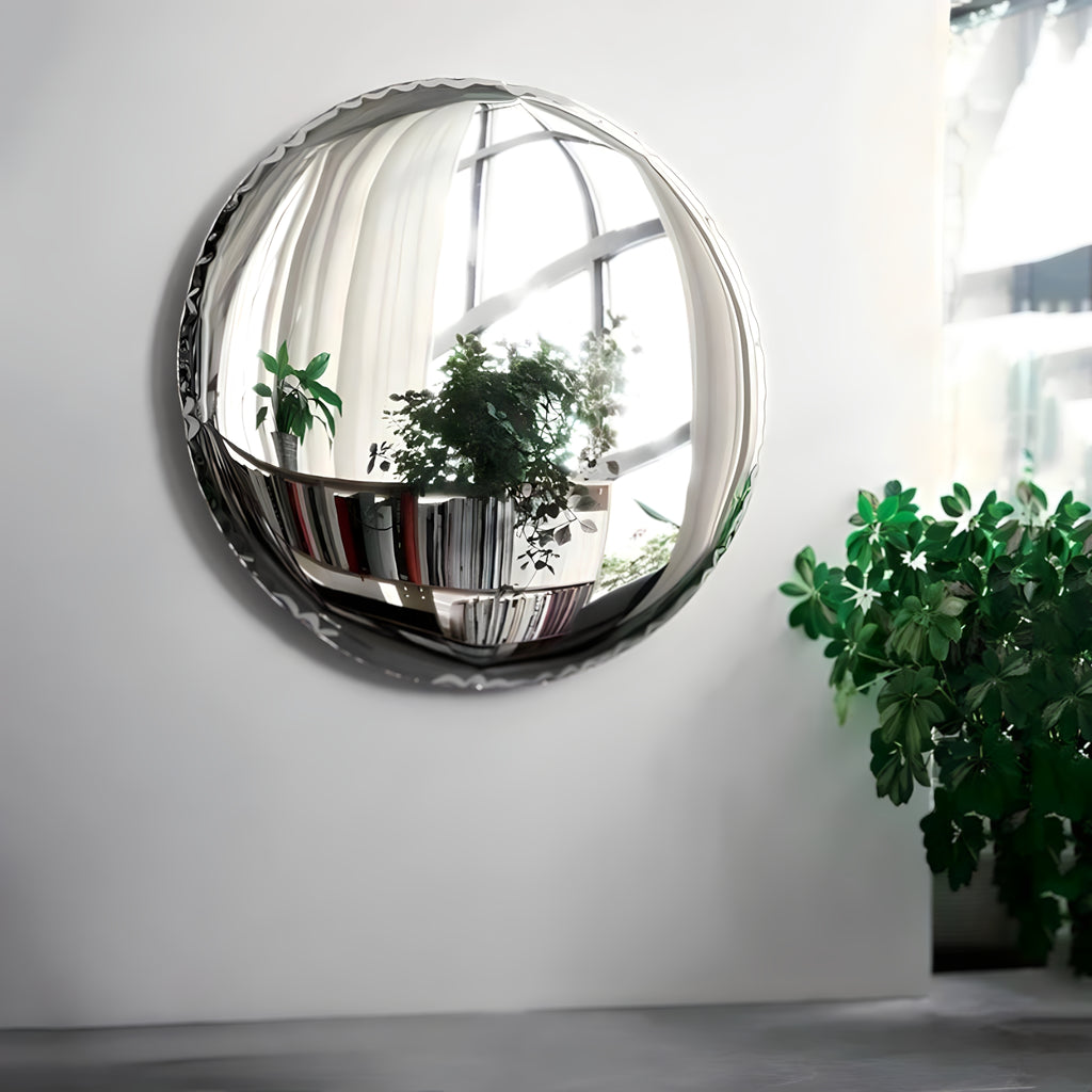 Round Stainless Steel Wall Mirror