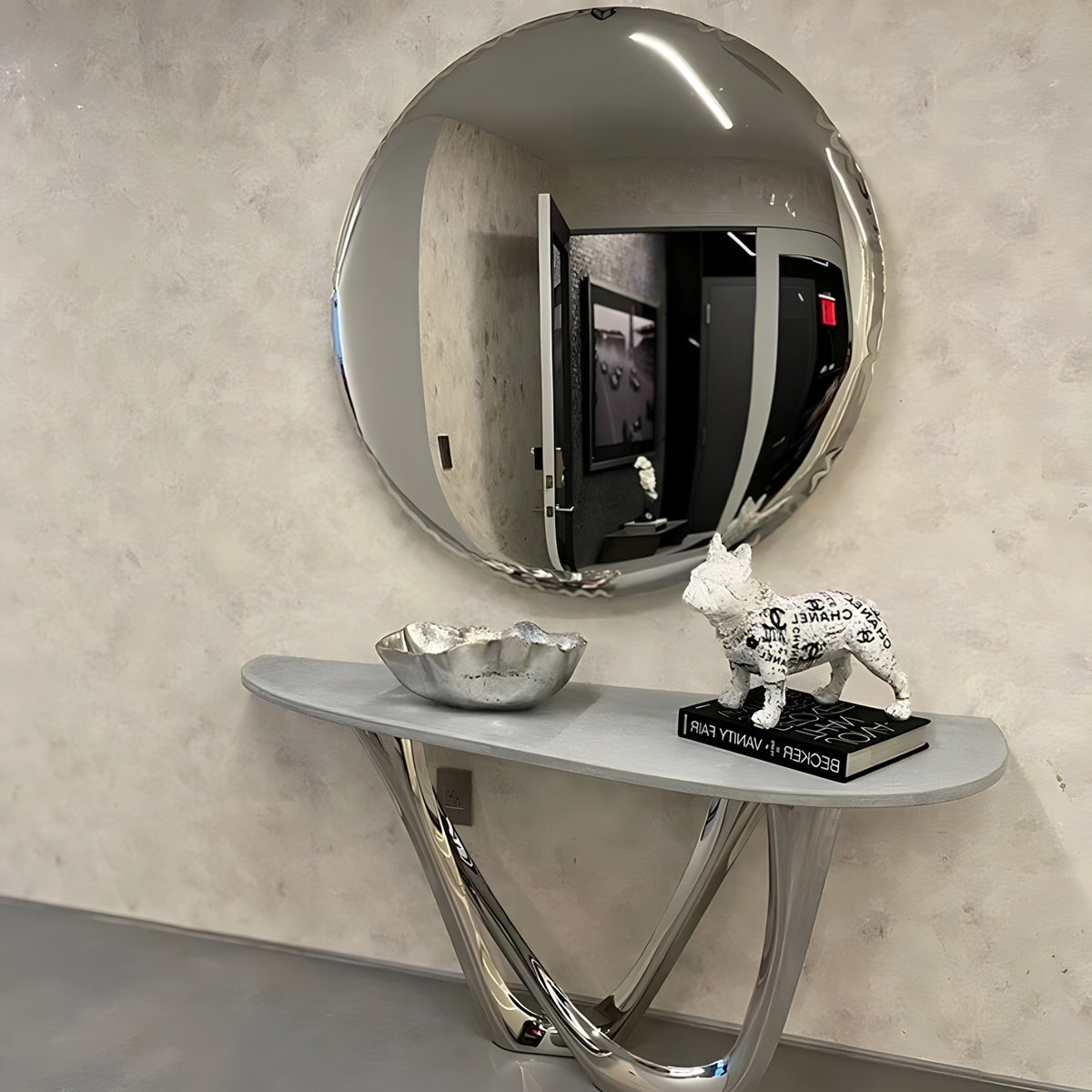 Round Stainless Steel Wall Mirror