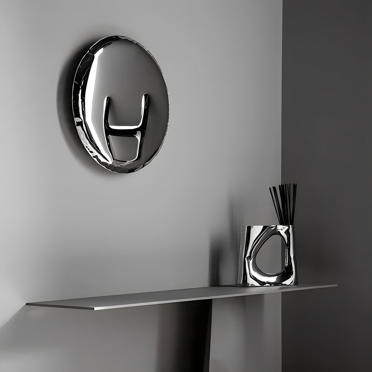 Round Stainless Steel Wall Mirror