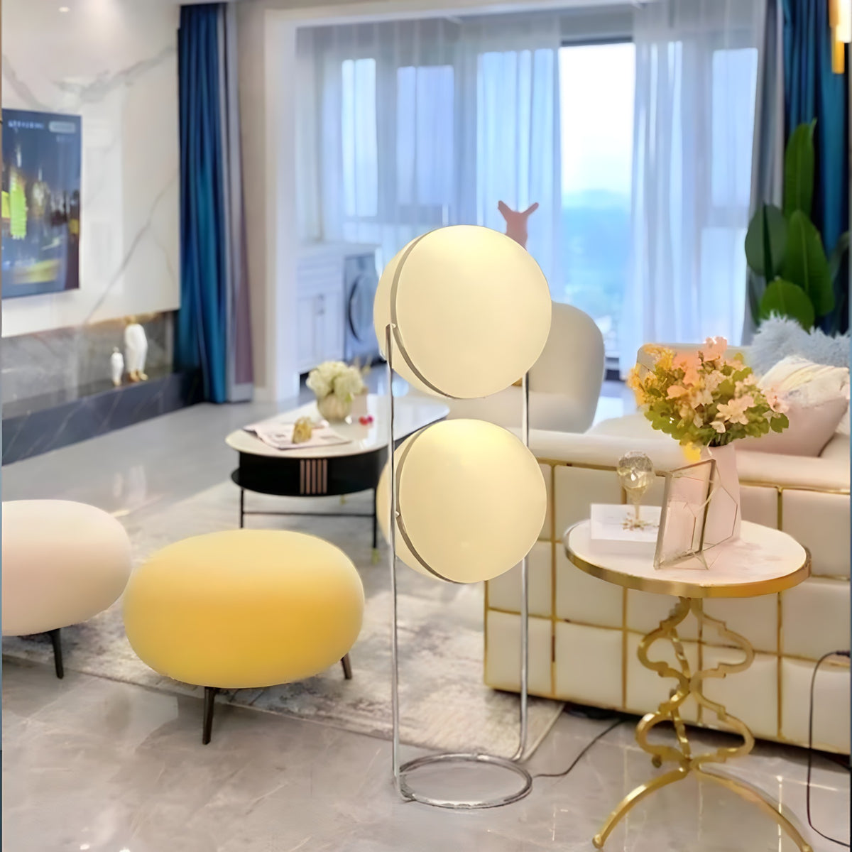 Sculptural Acrylic Ball Floor Lamp