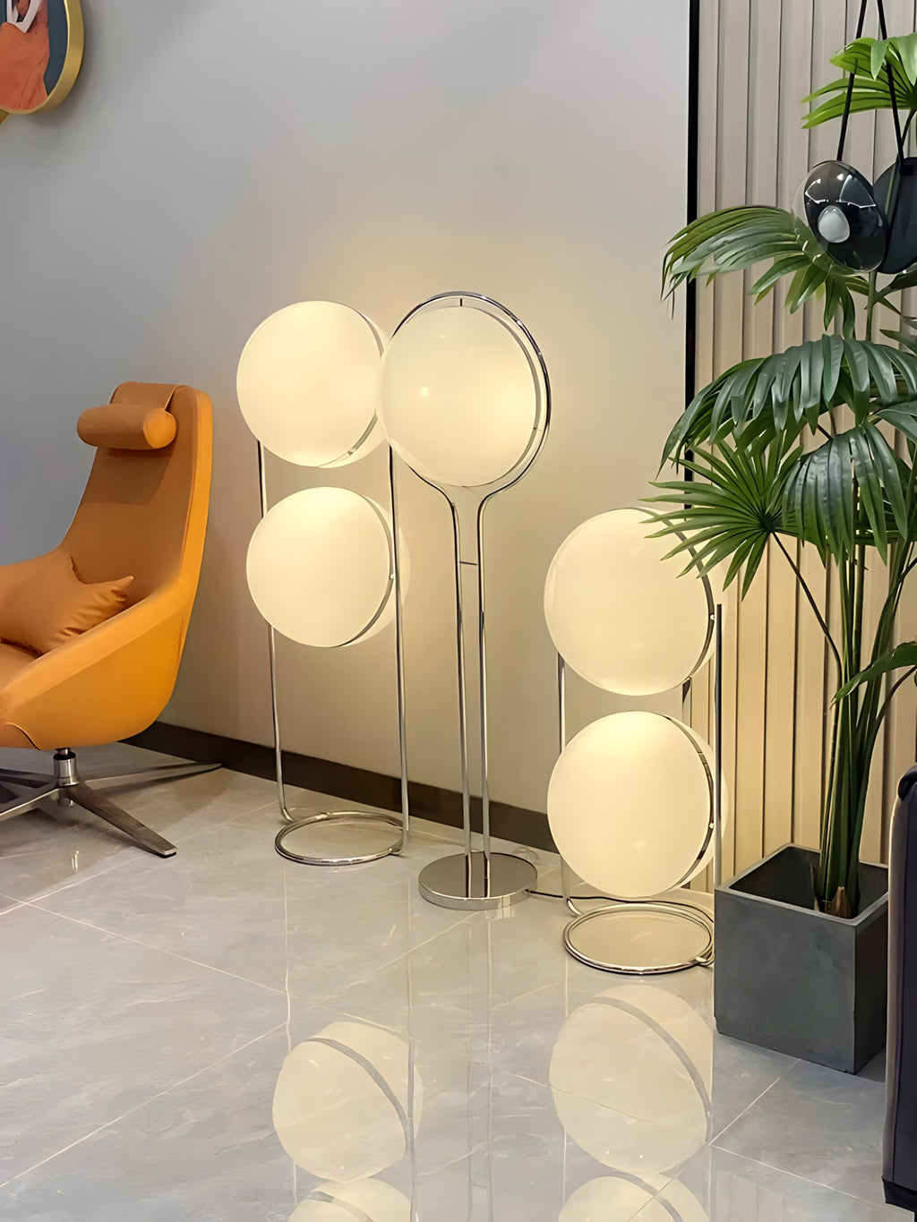 Sculptural Acrylic Ball Floor Lamp