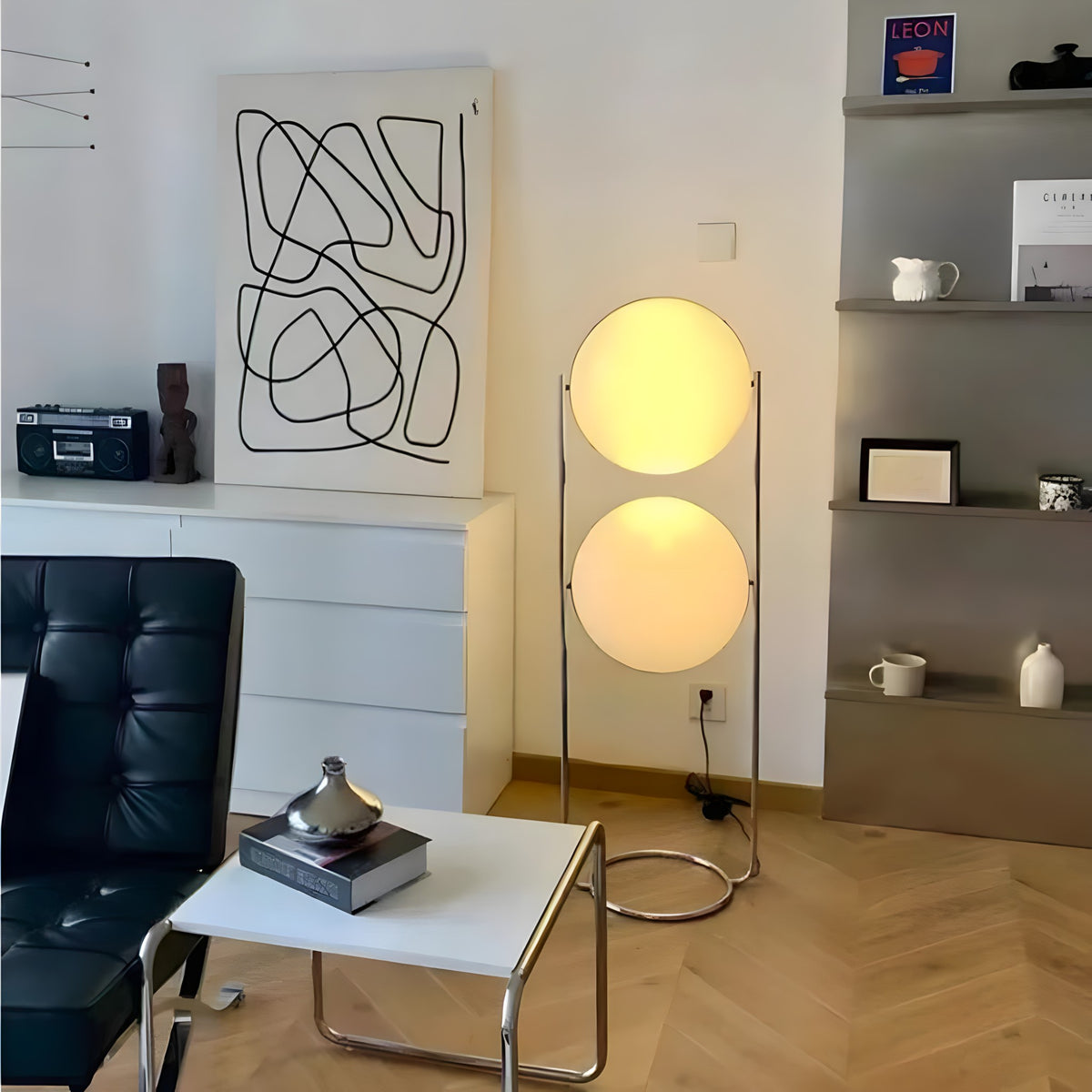 Sculptural Acrylic Ball Floor Lamp
