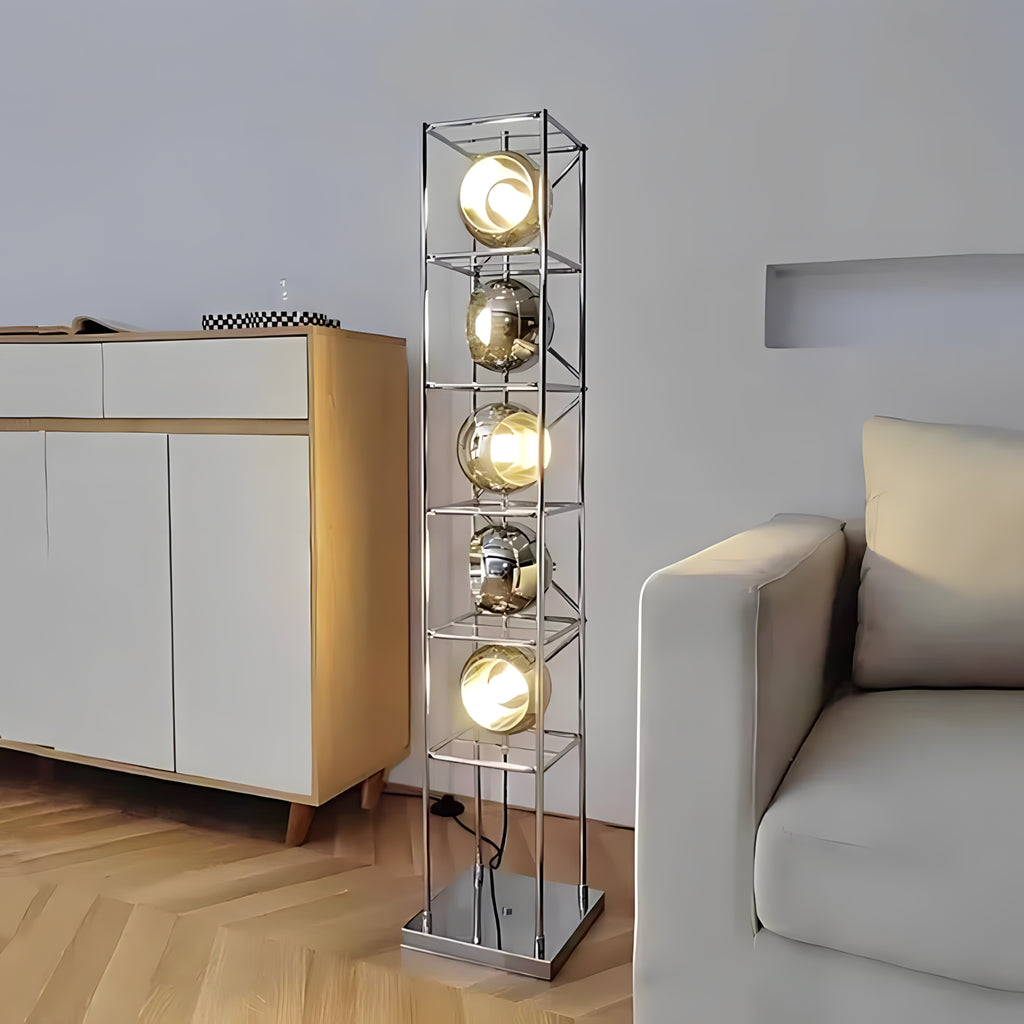 Sculptural Chrome Floor Lamp