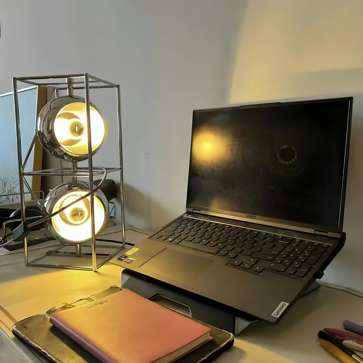 Sculptural Chrome Floor Lamp