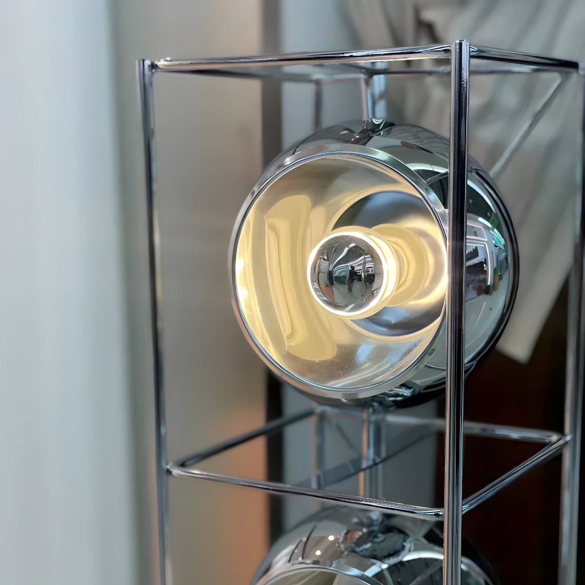 Sculptural Chrome Floor Lamp