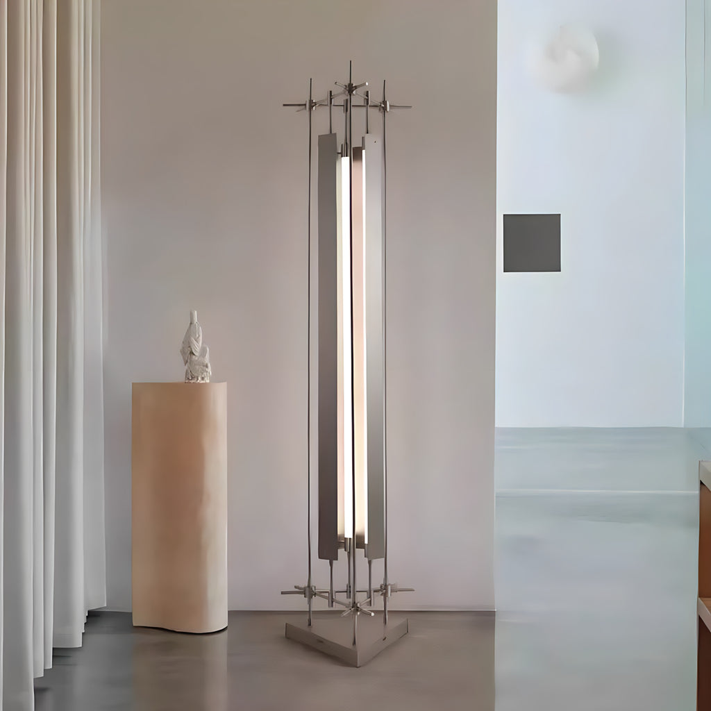 Sculptural Stainless Steel Floor Lamp