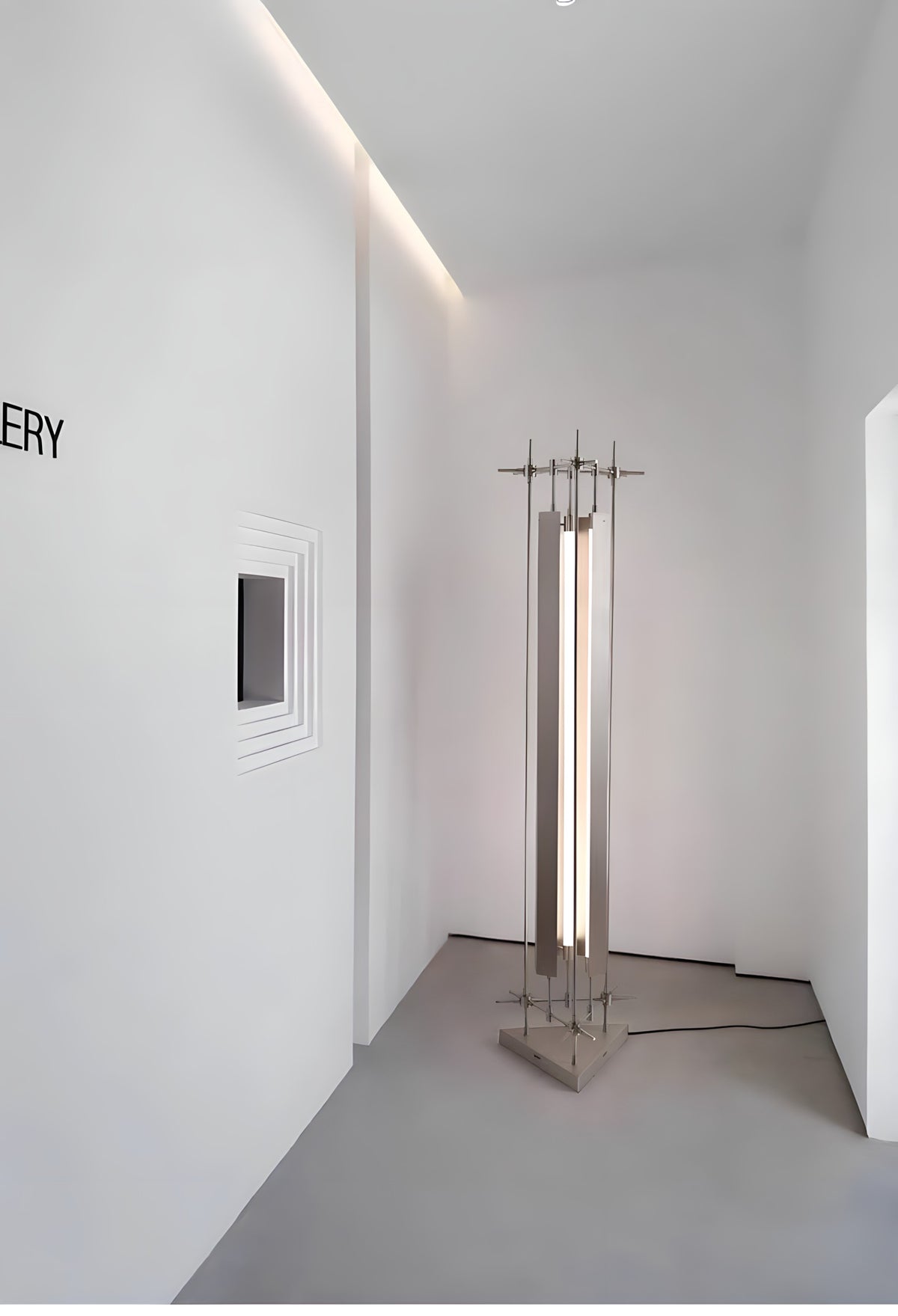 Sculptural Stainless Steel Floor Lamp