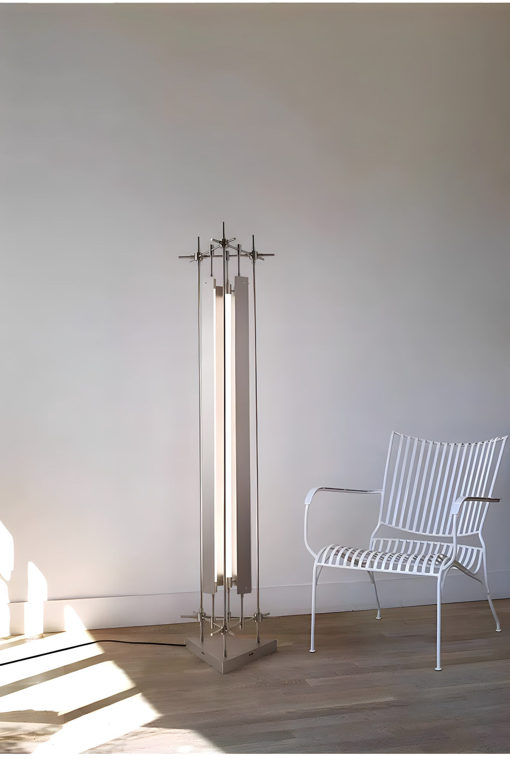 Sculptural Stainless Steel Floor Lamp
