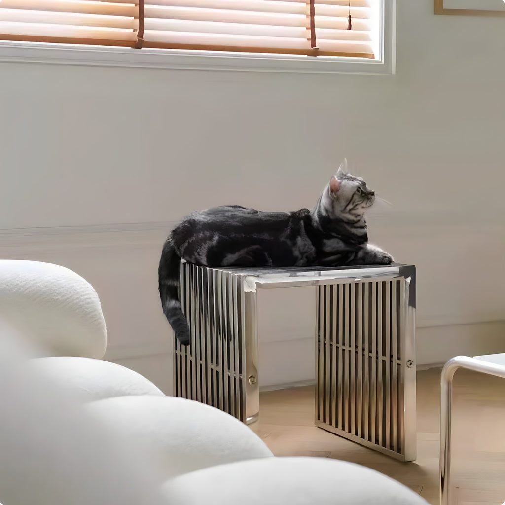 Slim Stainless Steel Entryway Bench