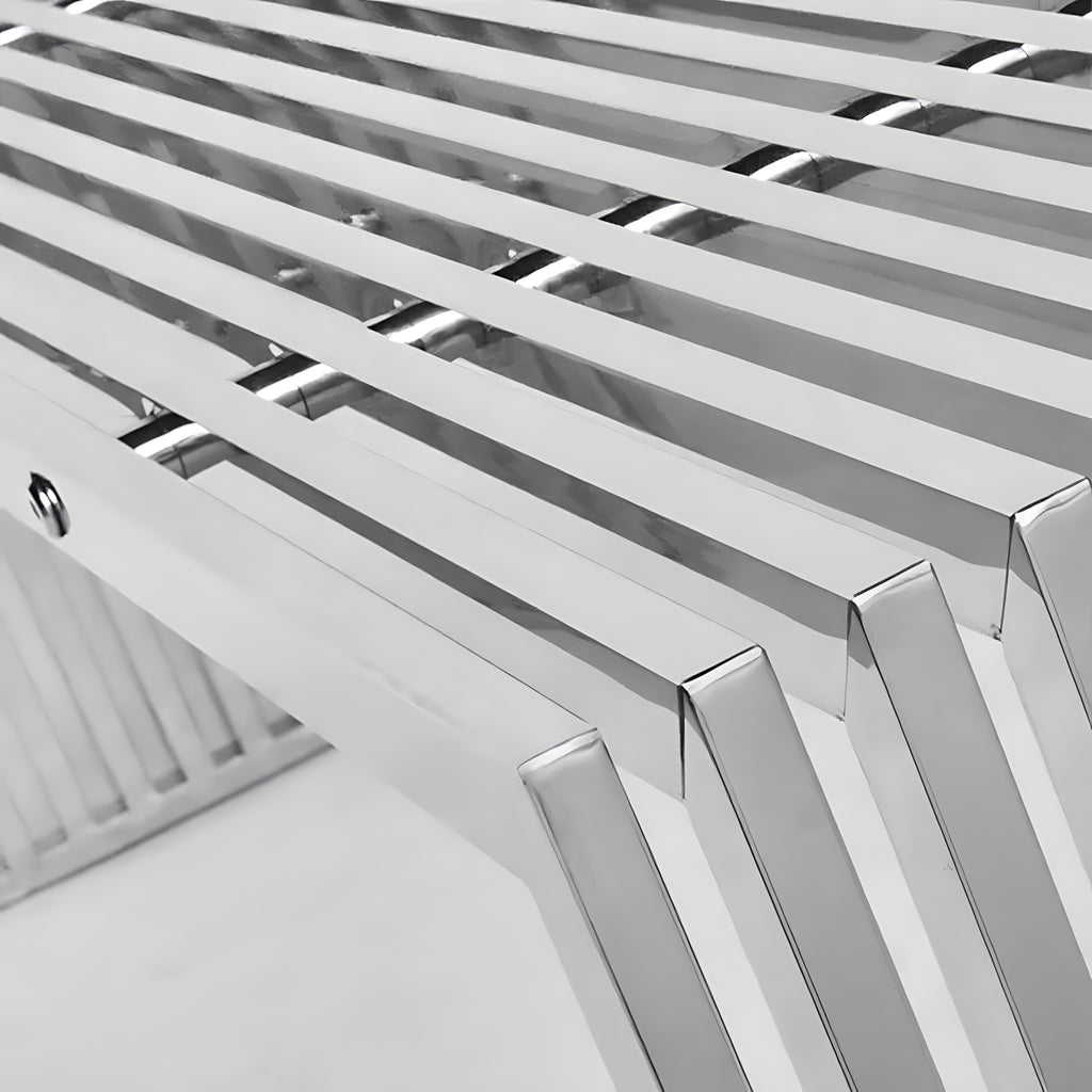 Slim Stainless Steel Entryway Bench