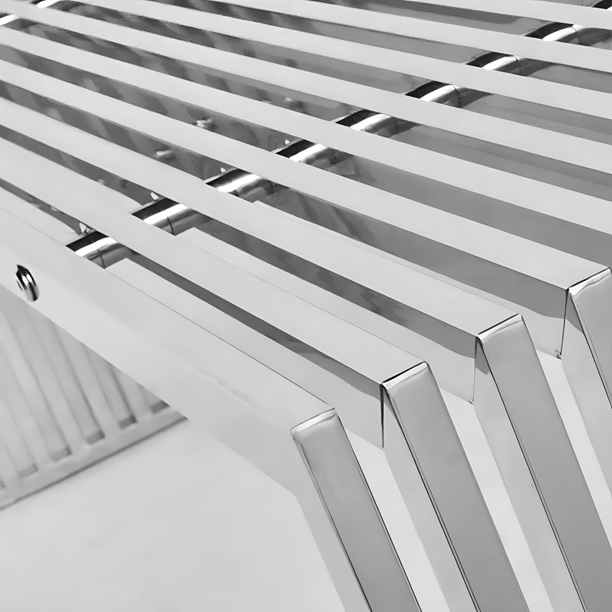 Slim Stainless Steel Entryway Bench