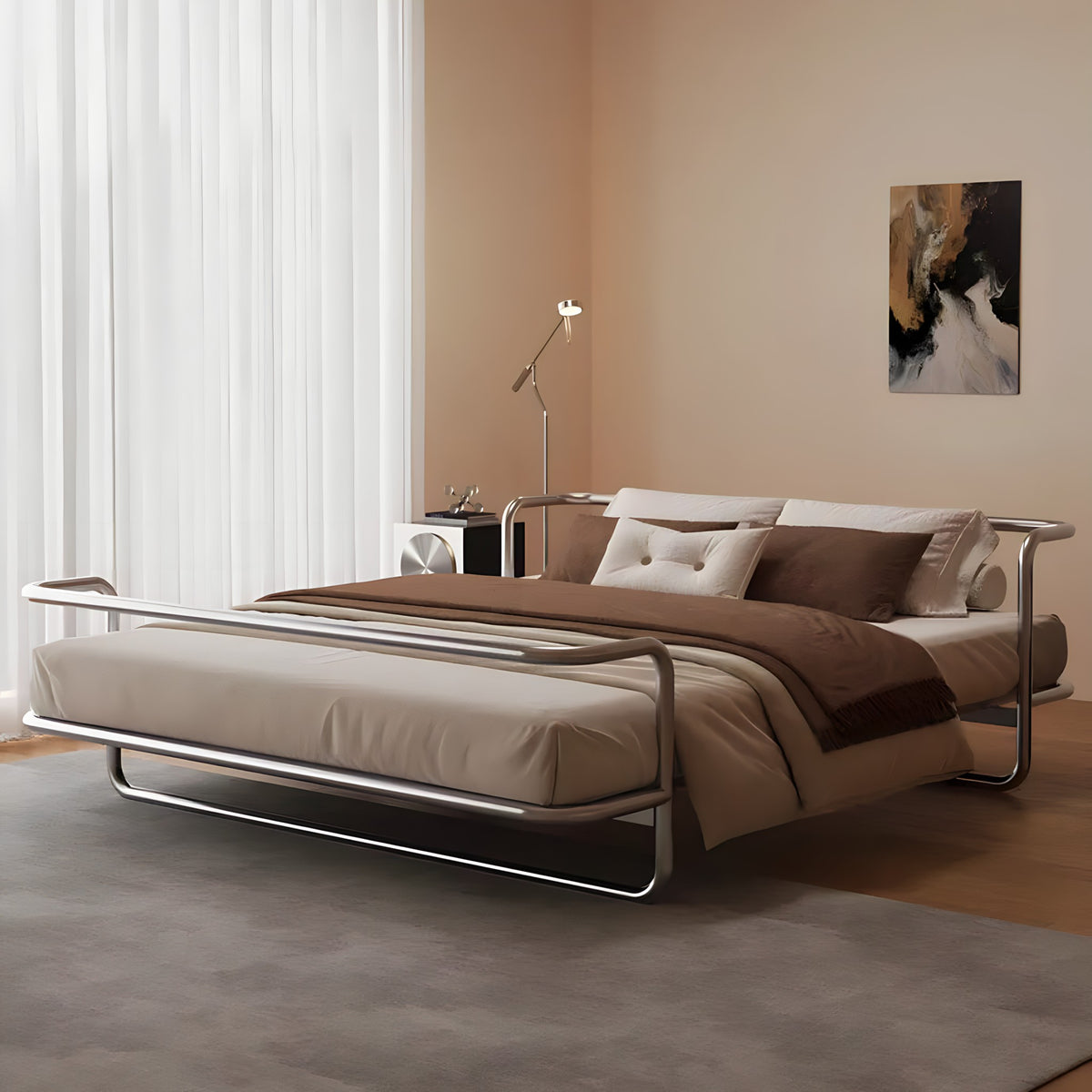 Suspended Stainless Steel Double Bed