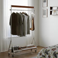 Wood and Stainless Steel Coat Rack