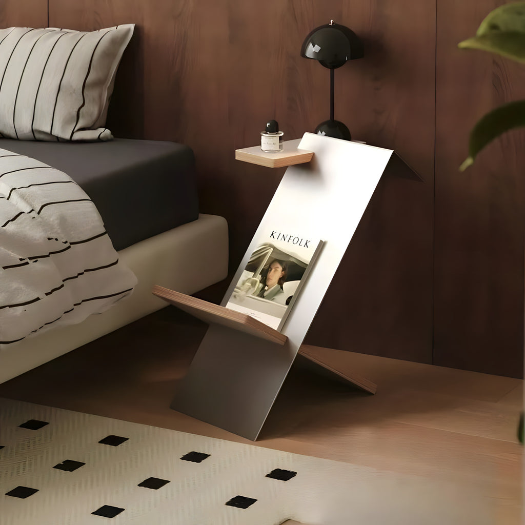 Z-Shaped Stainless Steel Side Table
