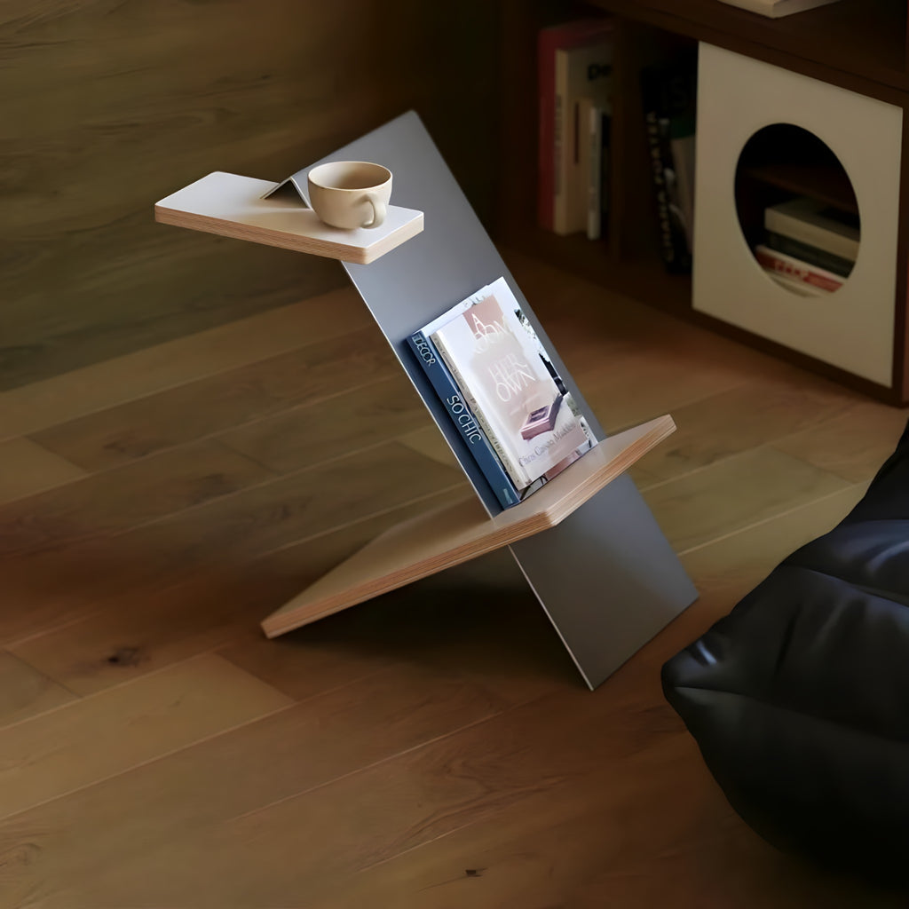 Z-Shaped Stainless Steel Side Table