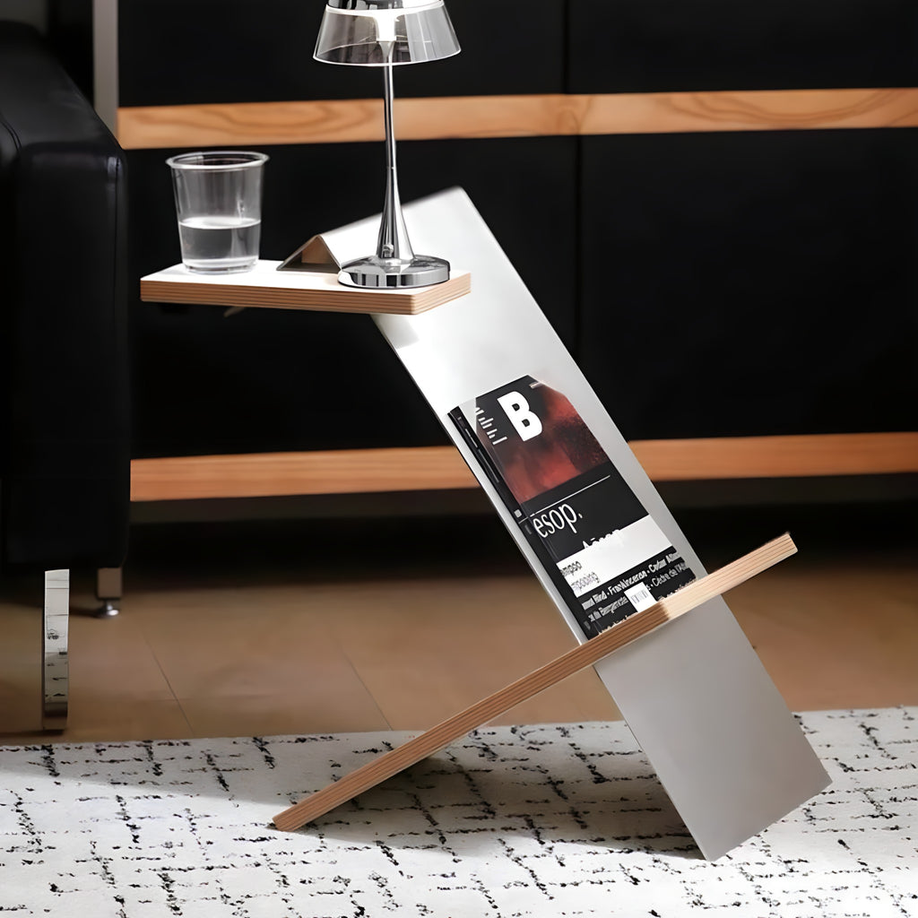 Z-Shaped Stainless Steel Side Table