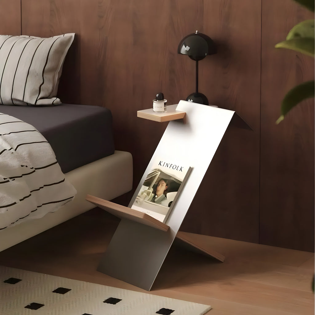 Z-Shaped Stainless Steel Side Table